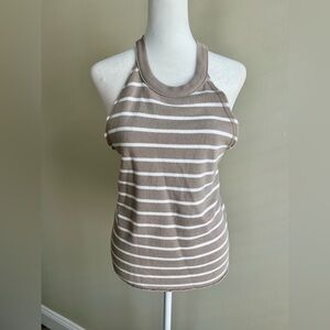 Aerie Stripe Casual Halter Tank Medium Casual Loungewear